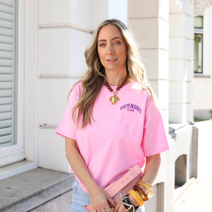 Voyage club tee roze