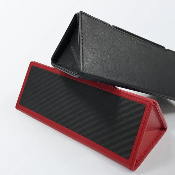 WIZ® folding glasses case in carbon fiber and NAPPA leather — DEFF