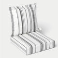 Woven Stripe Deep Seat Cushion 2 Pc Set Black/Ivory - Threshold™ PICKUP ONLY
