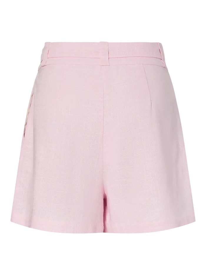 YAS Agana linen blend shorts pink
