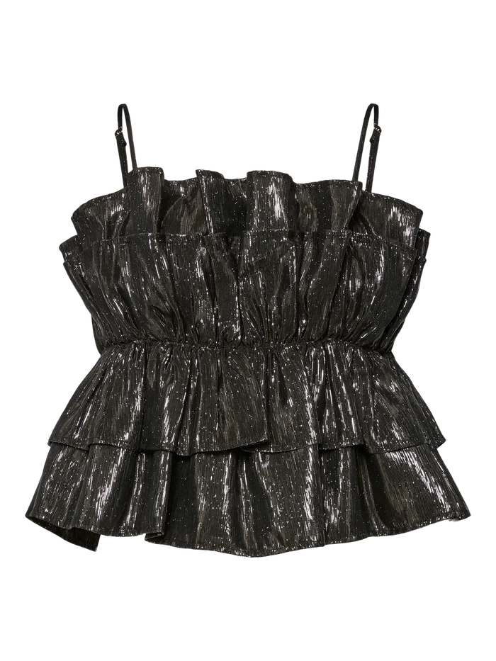 YAS Atta short top black silver