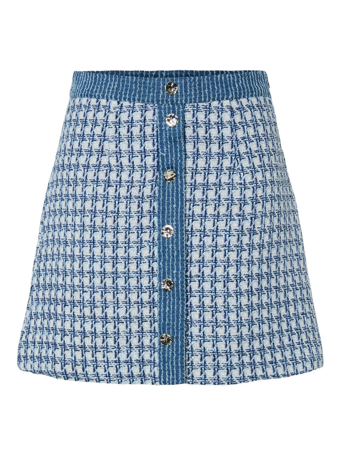 YAS Beru dark blue boucle skirt