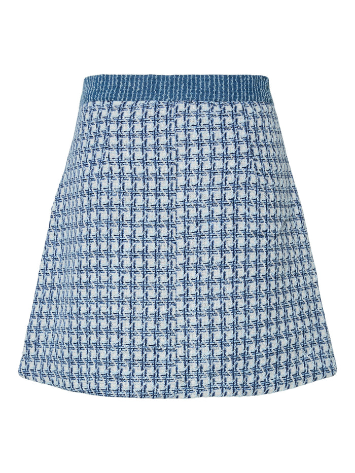 YAS Beru dark blue boucle skirt