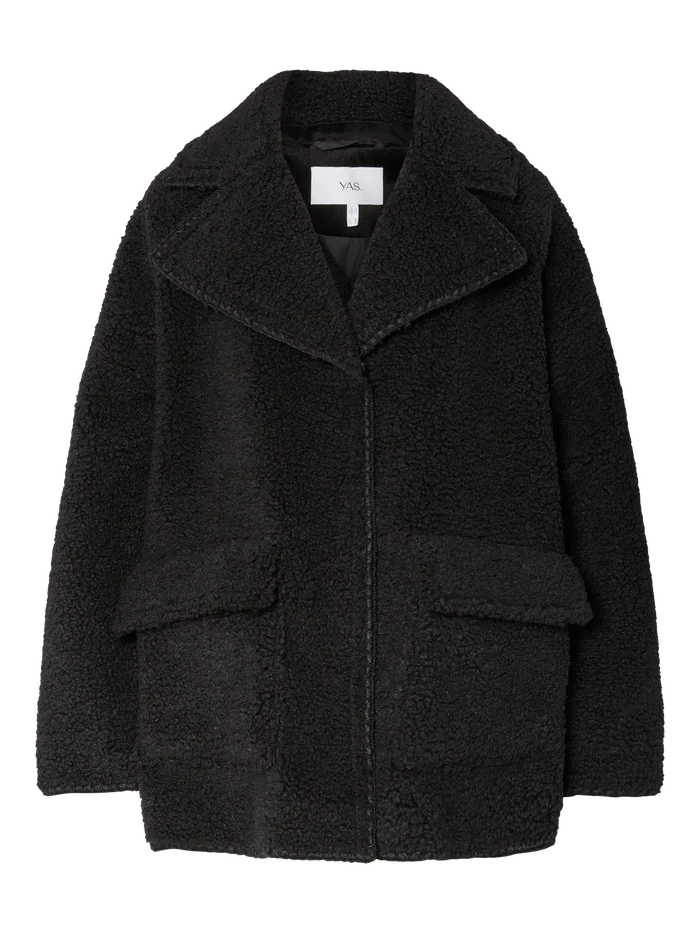 YAS Fina fringe jacket black