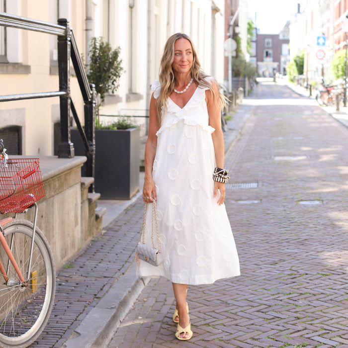 YAS Nama long dress star white