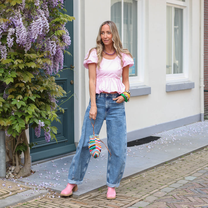 YAS Nille bubble top pink lady