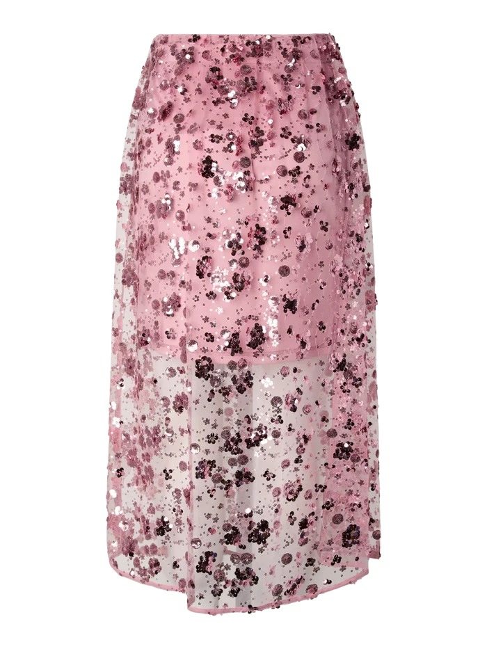 YAS Sequina long skirt orchid smoke