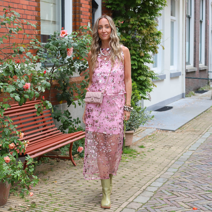 YAS Sequina long skirt orchid smoke
