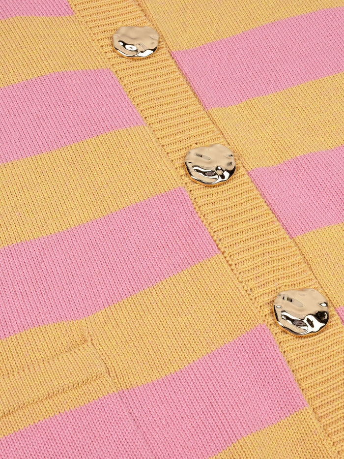 Ydence Knitted gilet Judith Yellow pink