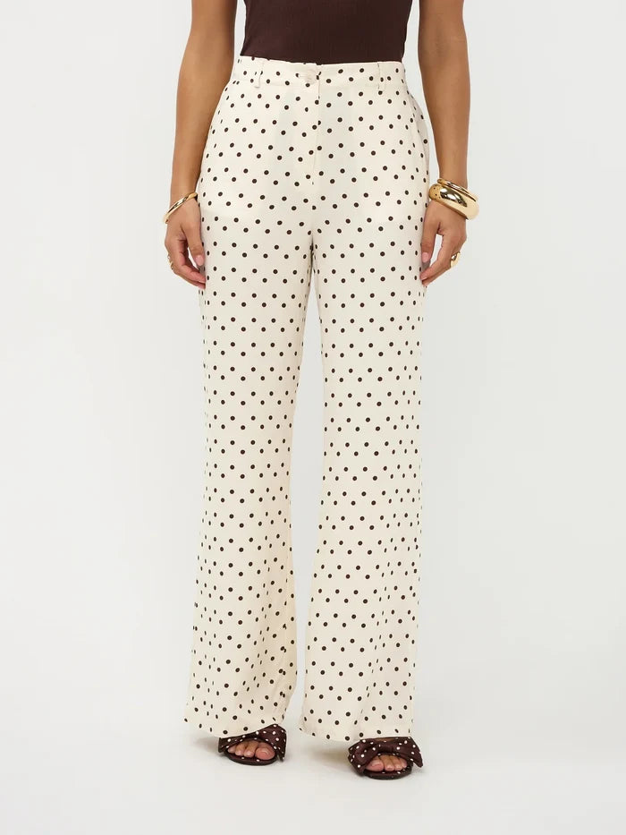 Ydence Pants Stacey Ecru/brown dot