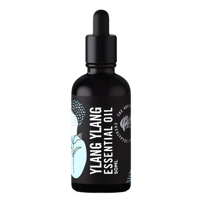 Ylang ylang essential oil 50ml black glass dropper bottle