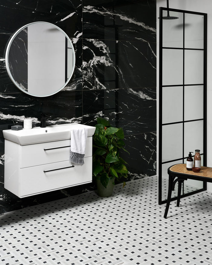Zen Marble Honed Finish Grand Basket Weave